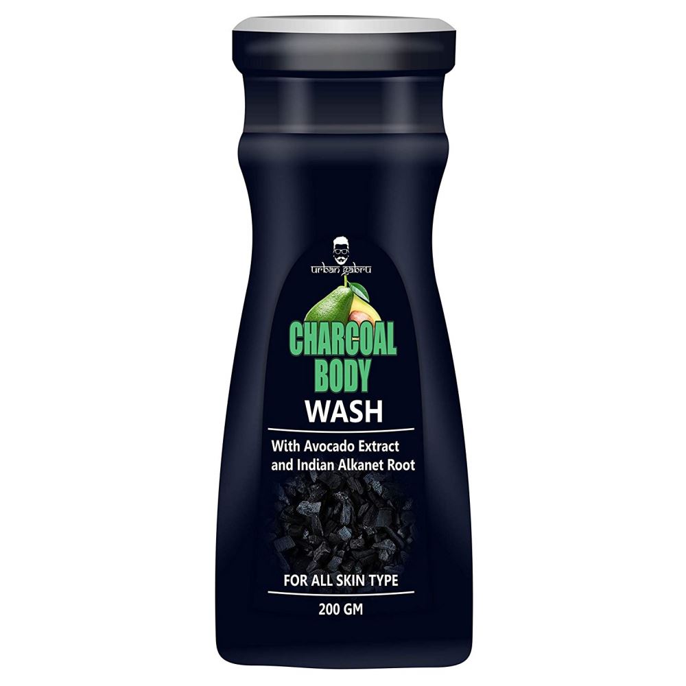 Urban Gabru Charcoal Body Wash With Avocado & Indian Alkanet Root - Activated Charcoal Shower Gel (200g)