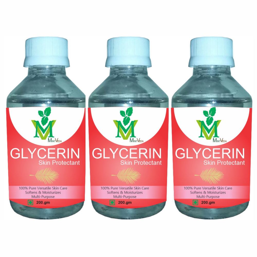 Mint Veda Pure Vegetable Glycerine (200g, Pack of 3)