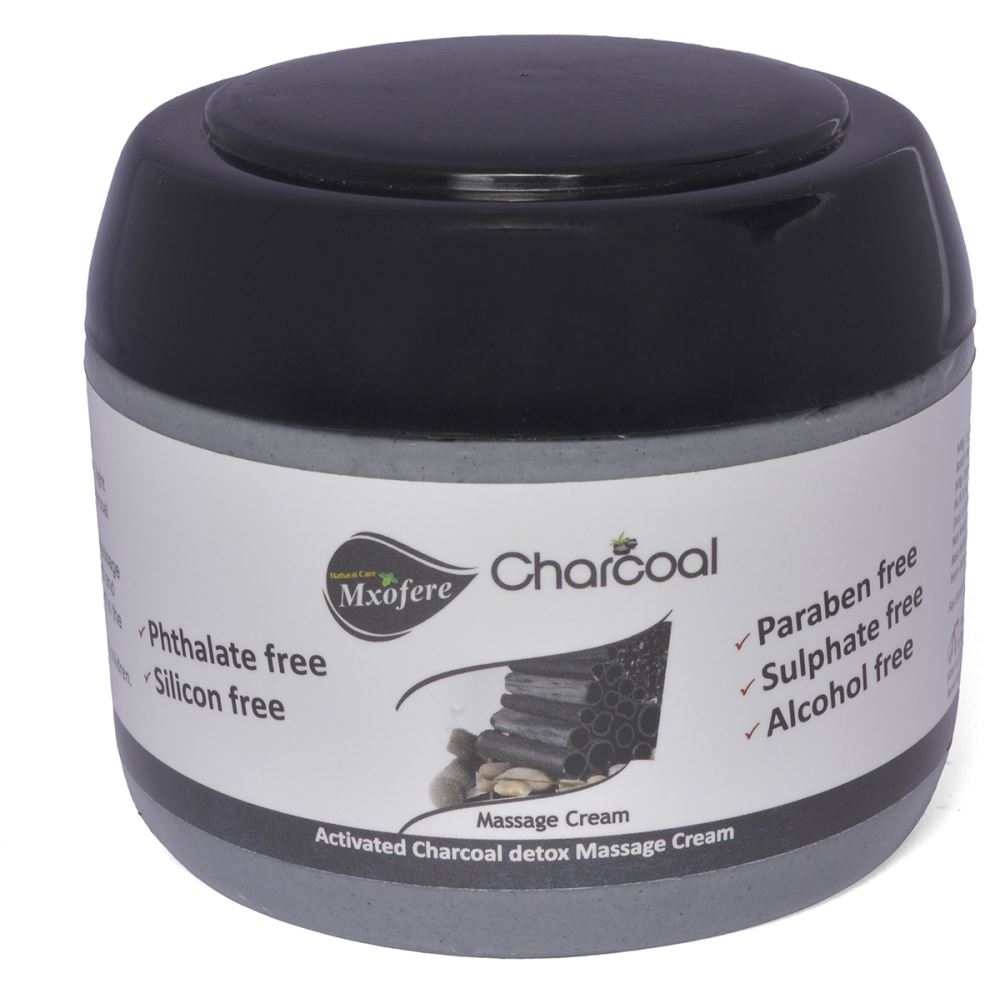 Mxofere Charcoal Facial Massage Cream {Paraben Free, Alcohol Free, Sulphate Free, Silicon Free, Phtalate Free} (300g)