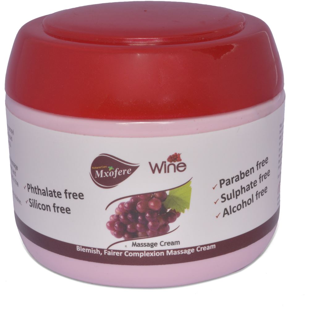 Mxofere Wine Facial Massage Cream {Paraben Free, Alcohol Free, Sulphate Free, Silicon Free, Phtalate Free} (100g)