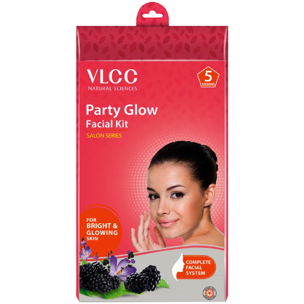 VLCC Party Glow Facial Kit (5 Sessions) For Bright & Glowing Skin (300g)