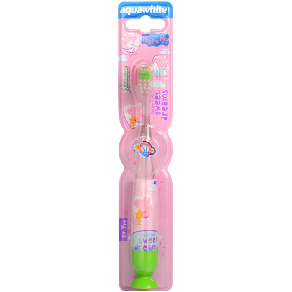 Aquawhite Kids Peppa Pig Flash Toothbrush {2+years Green} (1Pack)