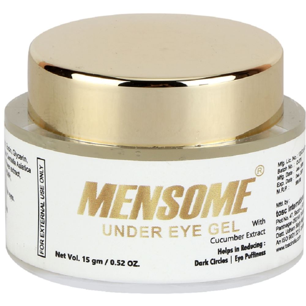 Mensome Under Eye Gel With Cucumber And Calendula Extract For Dark Circles,Wrinkles,Eye Puffiness And Dead Skin Under Eye (15ml)