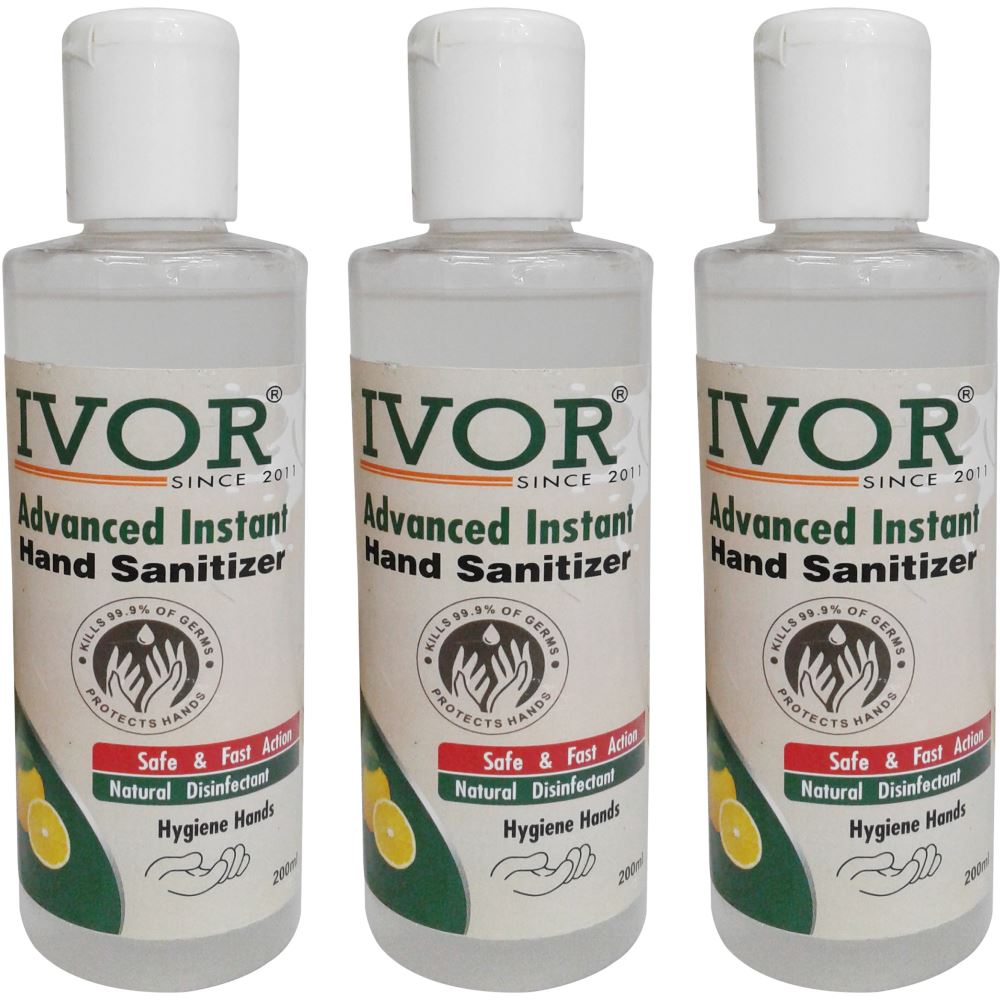 Ivor Advanced Instant Hand Sanitizer (Alcohol Based) (200ml, Pack of 3)