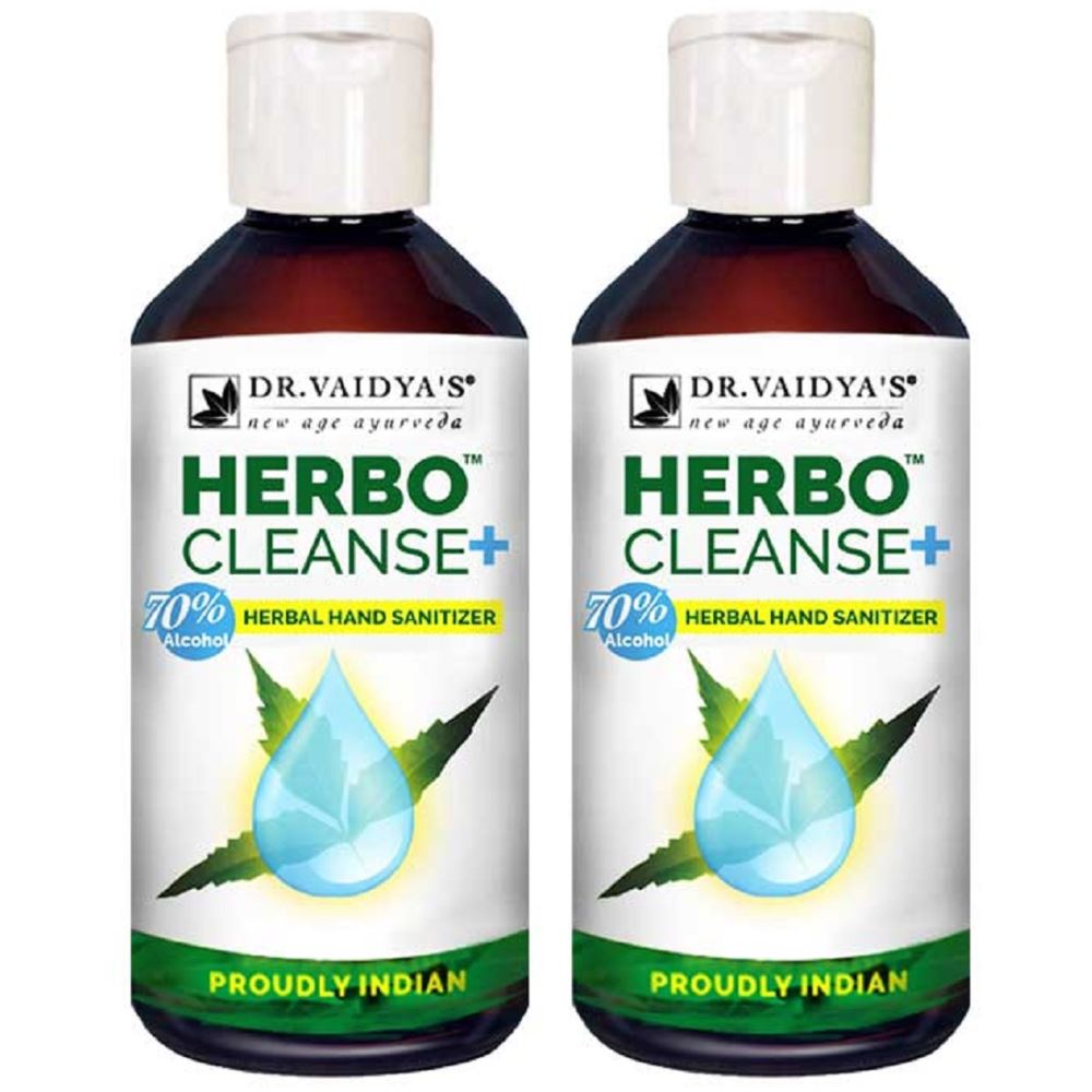Dr. Vaidyas Herbocleanse Plus Ayurvedic Liquid Hand Sanitizer (200ml, Pack of 2)