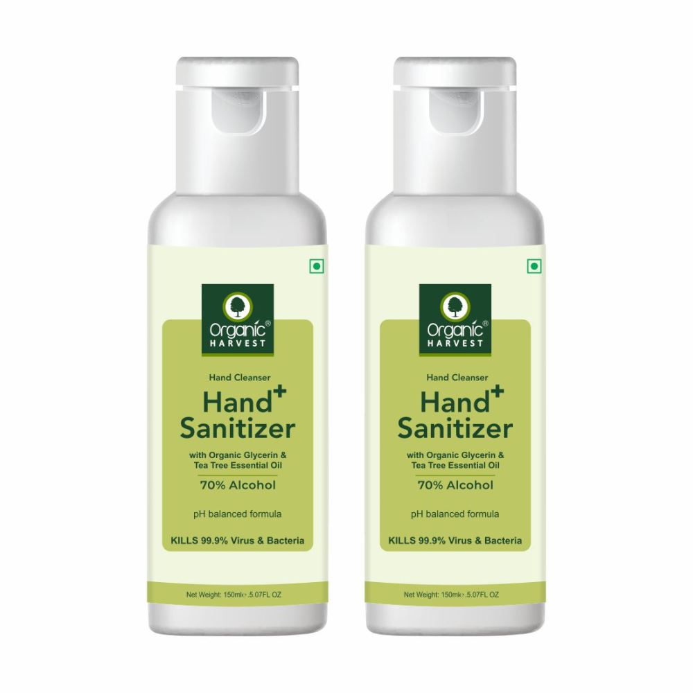Organic Harvest Hand Sanitizer With Tea-Tree Essential Oil (150ml, Pack of 2)