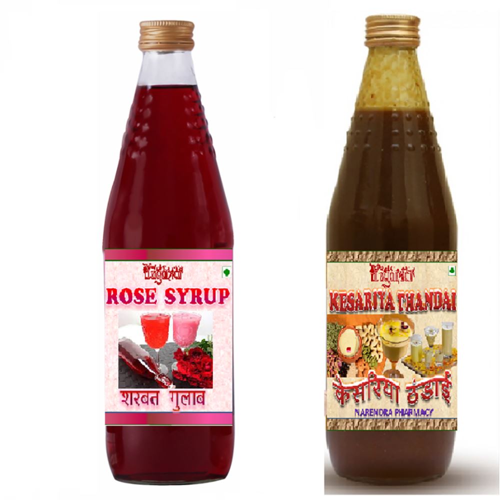 Yugantar Rose & Kesariya Badam Thandai Syrup (750ml, Pack of 2)