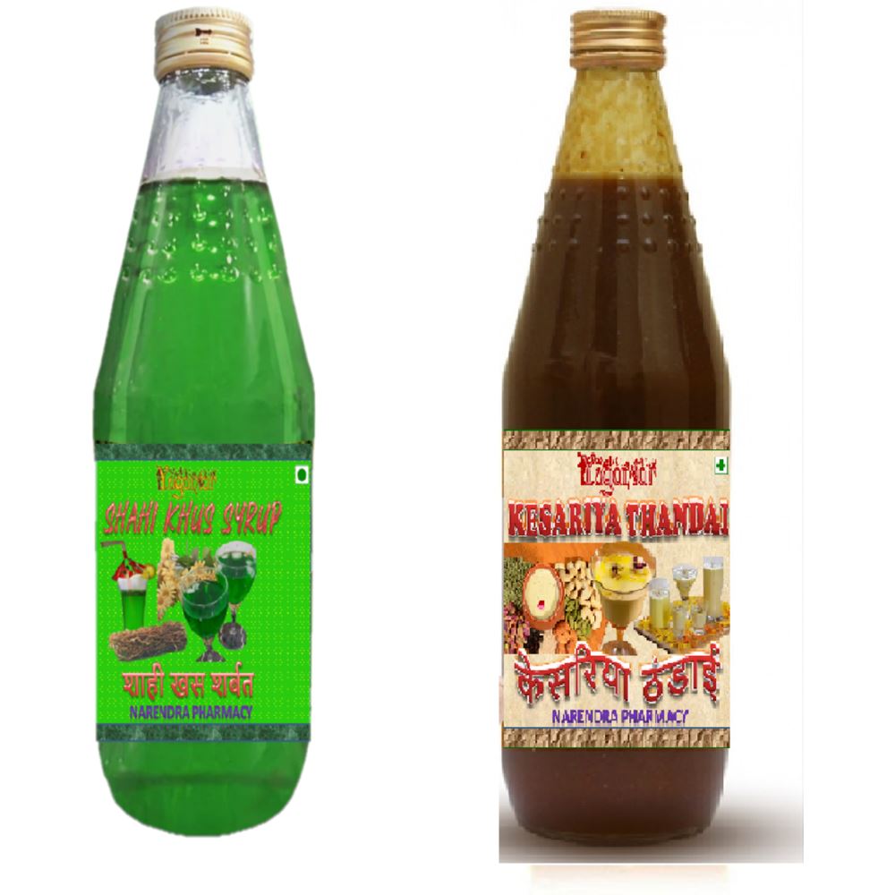 Yugantar Shahi Khus & Kesariya Badam Thandai Syrup (750ml, Pack of 2)