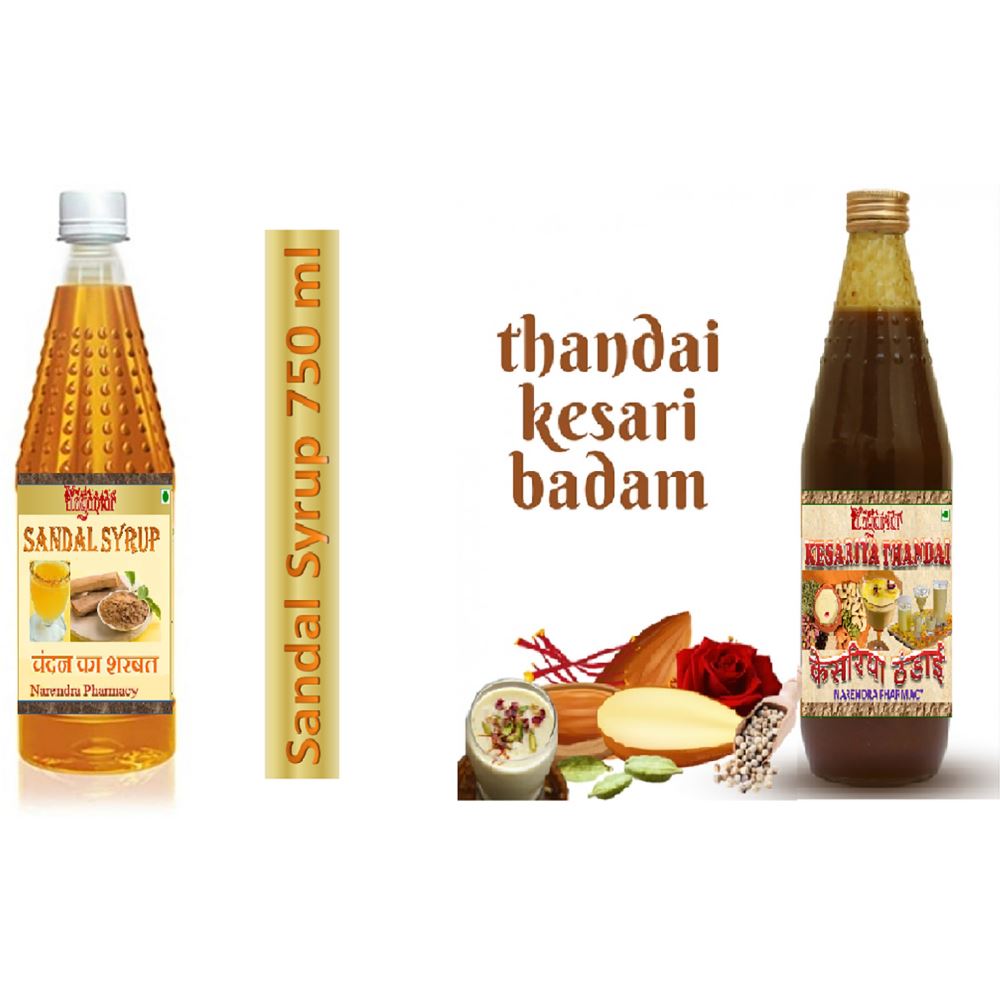Yugantar Sandal & Kesariya Badam Thandai Syrup (750ml, Pack of 2)