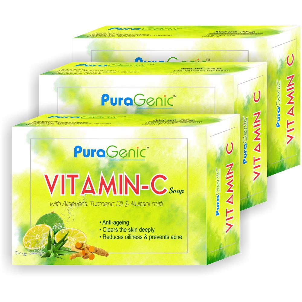Puragenic Vitamin C Soap (75g, Pack of 3)