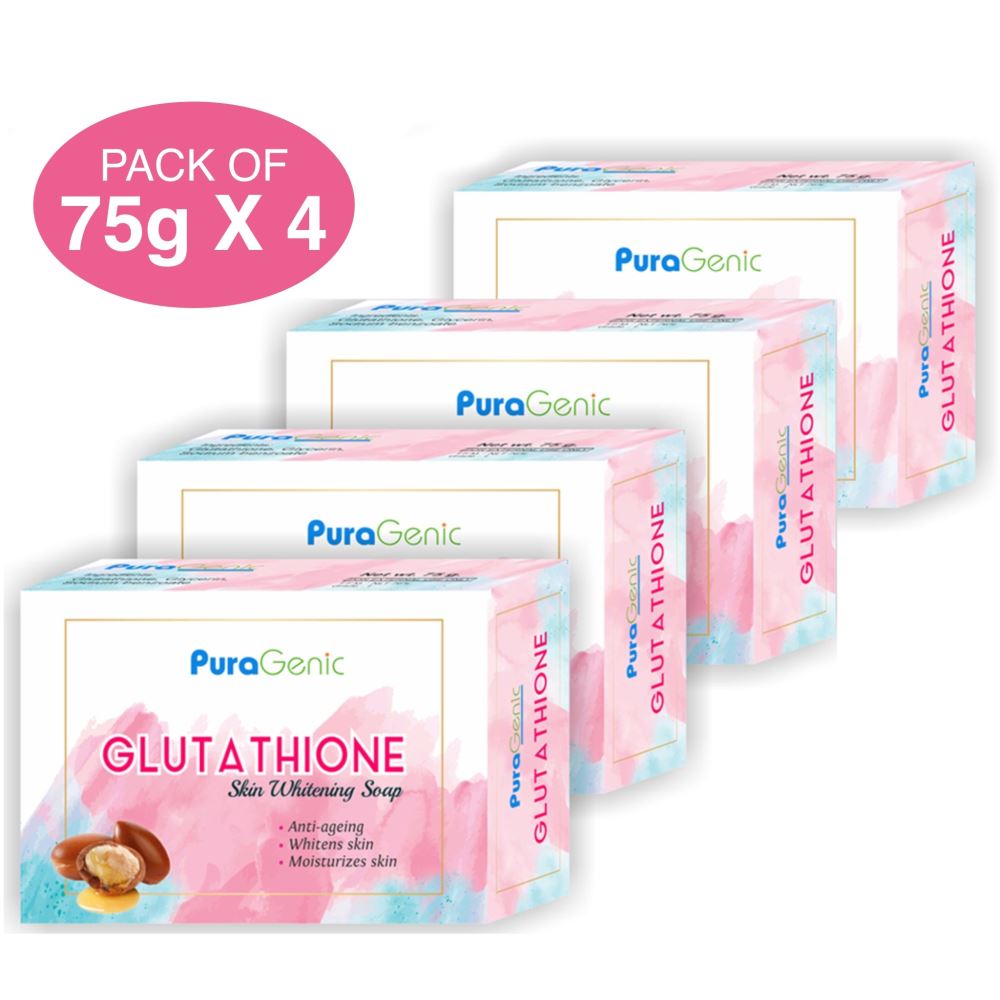 Puragenic Glutathione Skin Whitening Soap (75g, Pack of 4)