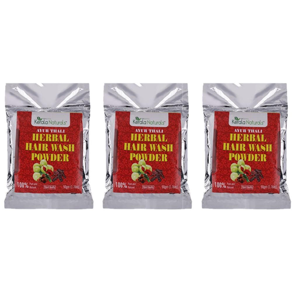 Kerala Naturals Ayur Thali- Herbal Hair Wash Powder (50g, Pack of 3)