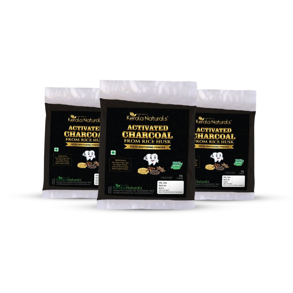 Kerala Naturals Activated Charcoal From Rice Husk (50g, Pack of 3) Kerala Naturals Activated Charcoal From Rice Husk (50g, Pack of 3)