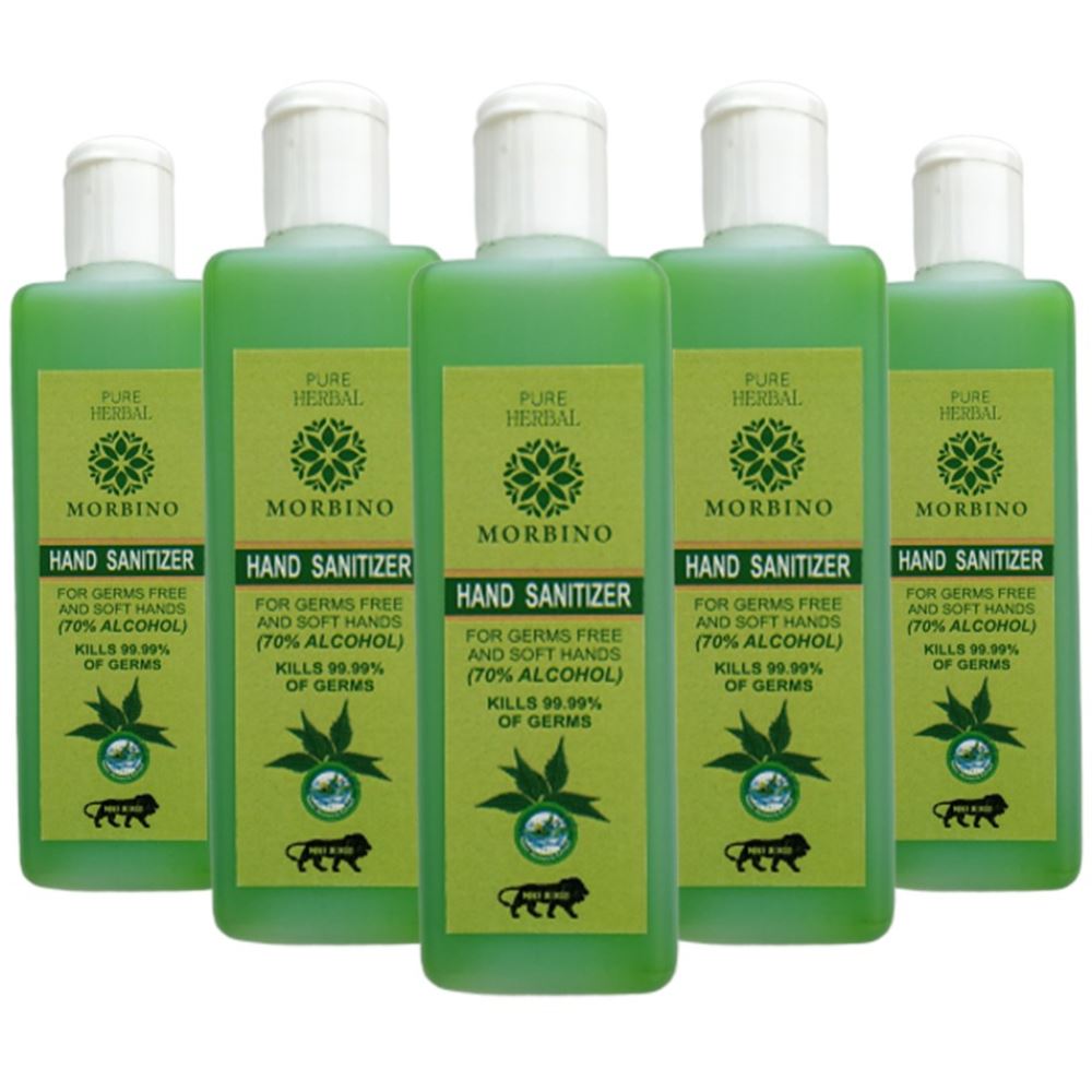 Pure Herbal Morbino Hand Sanitizer(Alcohol Based) (100ml, Pack of 5) Pure Herbal Morbino Hand Sanitizer(Alcohol Based) (100ml, Pack of 5)