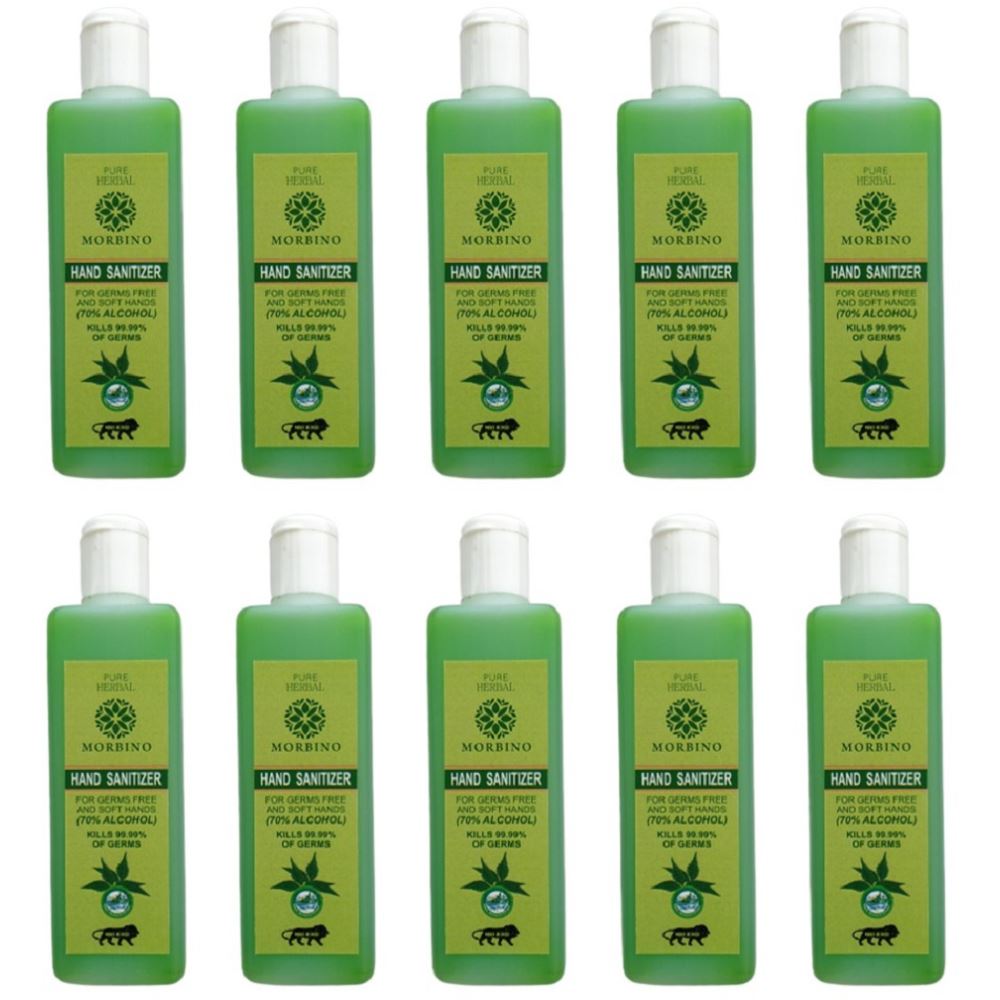 Pure Herbal Morbino Hand Sanitizer(Alcohol Based) (100ml, Pack of 10) Pure Herbal Morbino Hand Sanitizer(Alcohol Based) (100ml, Pack of 10)