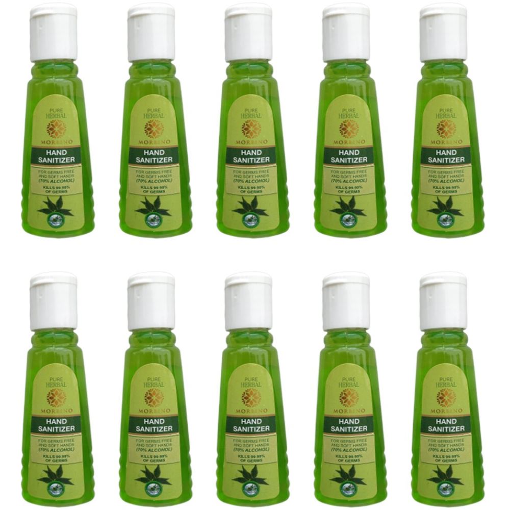Pure Herbal Morbino Hand Sanitizer(Alcohol Based) (50ml, Pack of 10) Pure Herbal Morbino Hand Sanitizer(Alcohol Based) (50ml, Pack of 10)