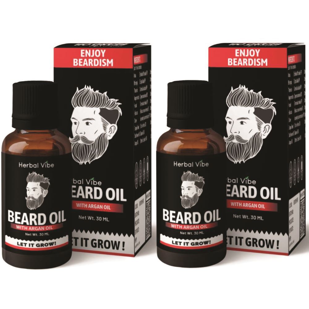 Herbal Vibe Beard Oil Hair Growth Oil (30ml, Pack of 2)