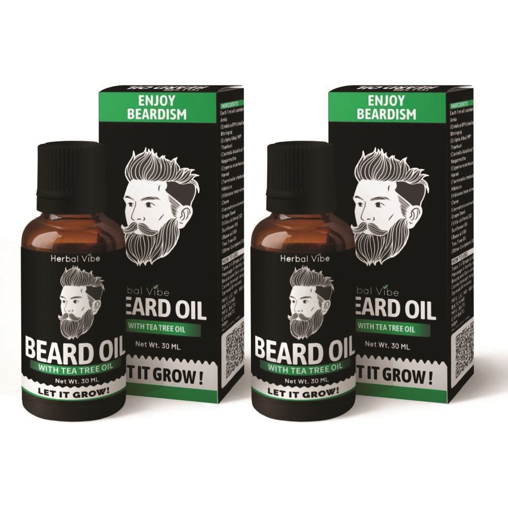 Herbal Vibe Hair Growth Beard Oil (30ml, Pack of 2)