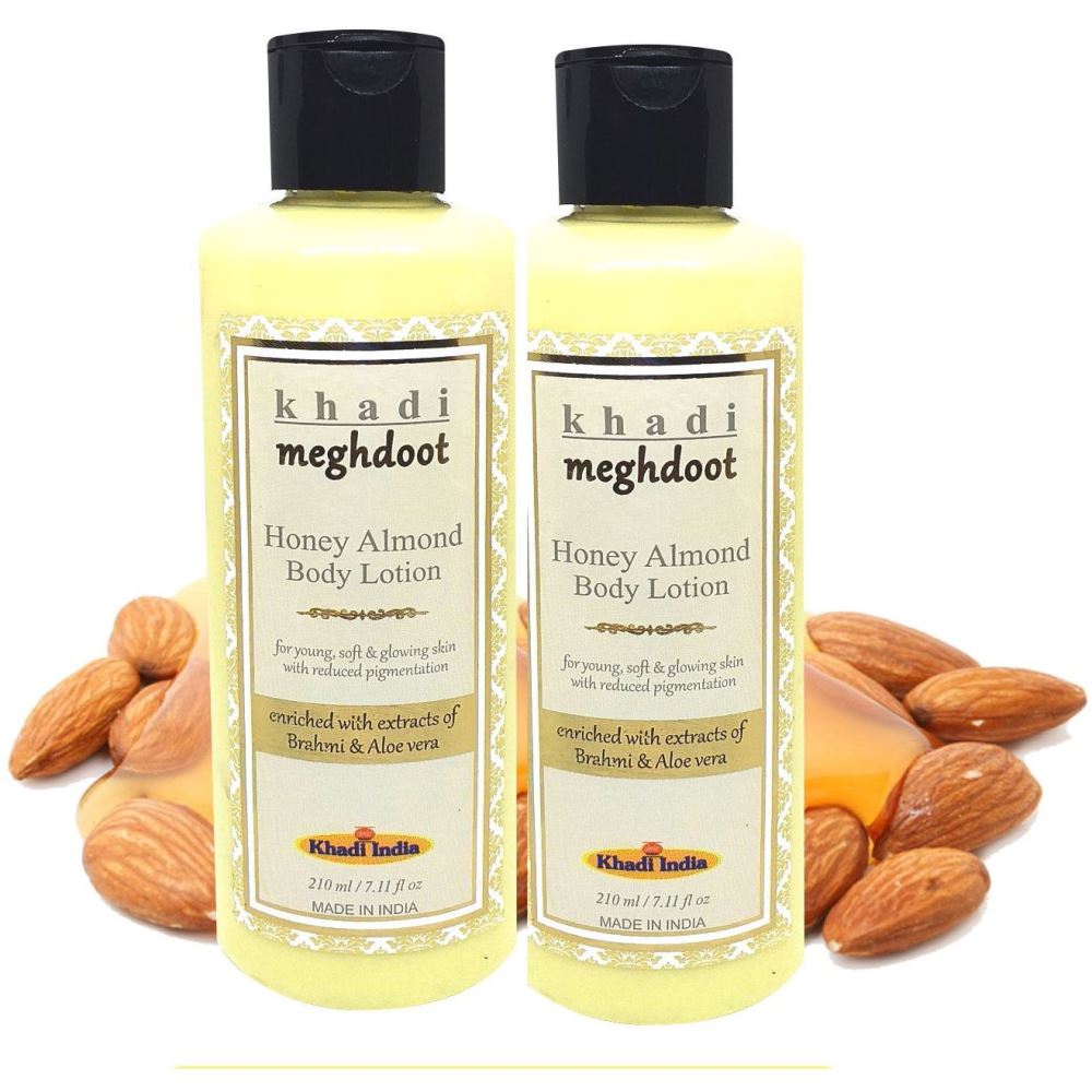 Khadi Meghdoot Honey Almond Body Lotion (210ml, Pack of 2)