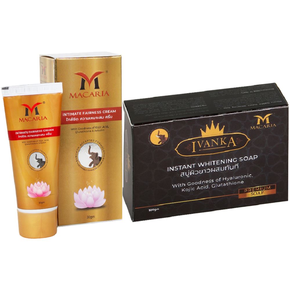 Macaria Intimate Fairness Cream + Ivanka Instant Whitening Soap Combo Pack {Bb Foundation Cream With Skin Whitening Soap} (1Pack)