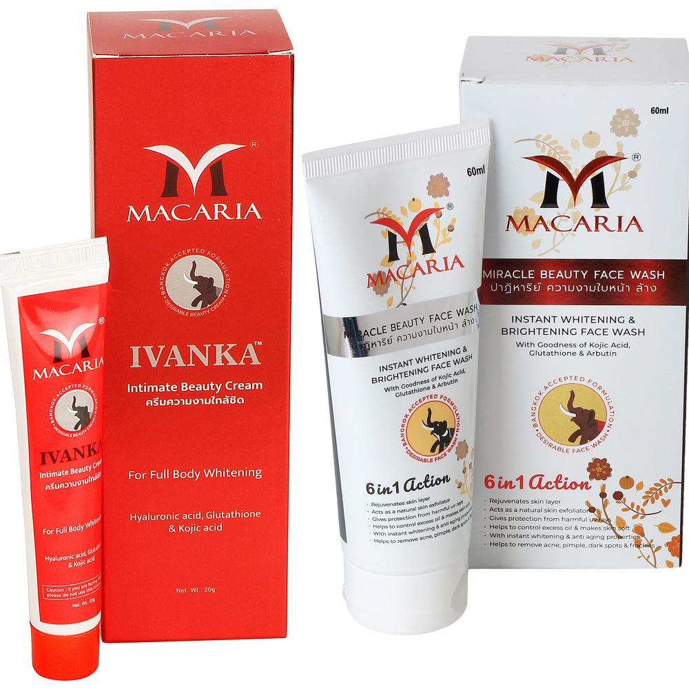 Macaria Ivanka Intimate Beauty Cream With Miracle Beauty Face Wash Combo Pack {Full Body Skin Whitening And Fairness Cream} (1Pack)