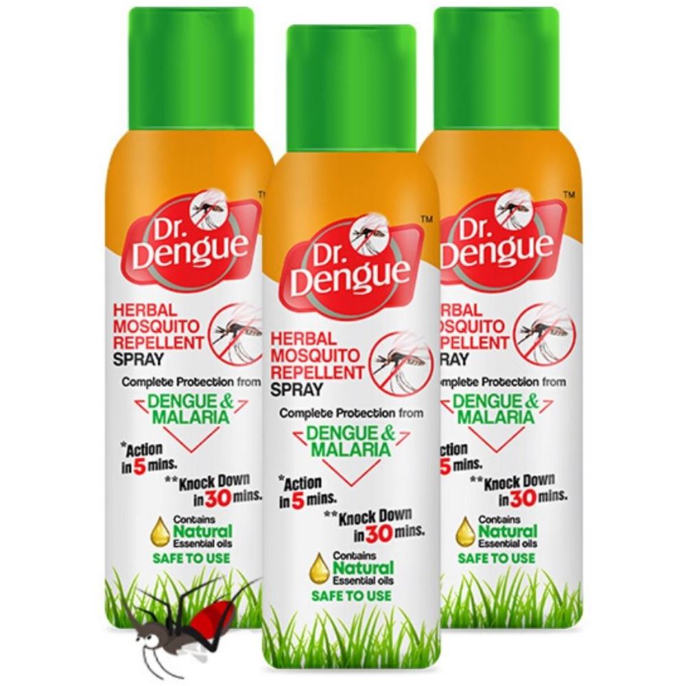 Dr. Dengue Herbal Mosquito Repellent Spray (50g, Pack of 3)