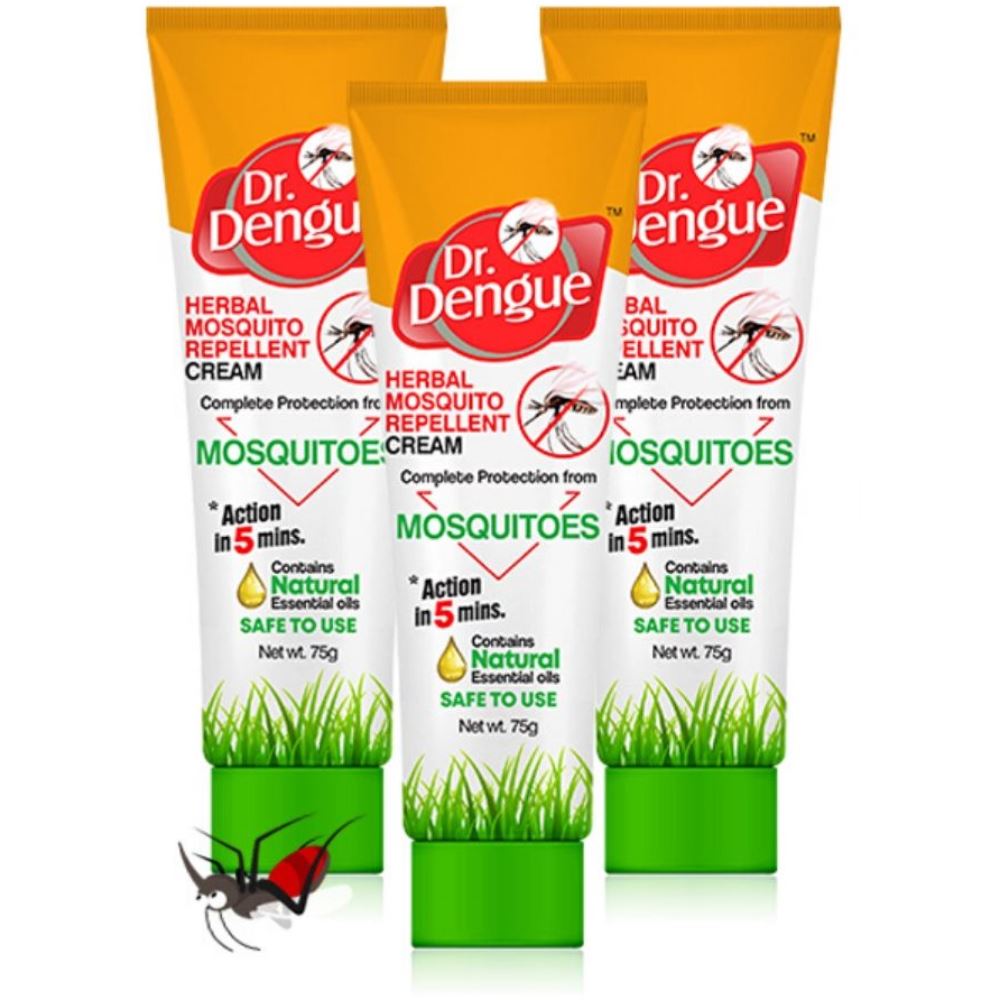 Dr. Dengue Herbal Mosquito Repellent Cream (75g, Pack of 3)