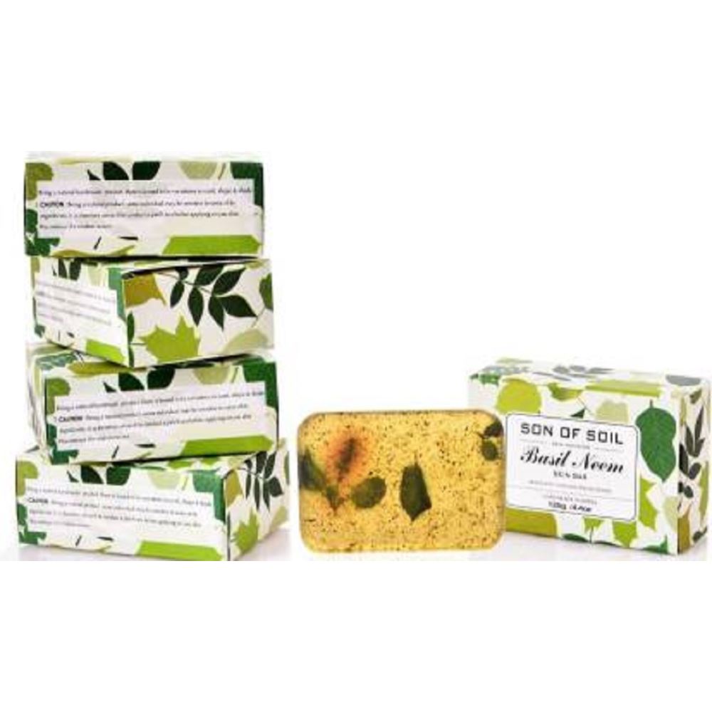 Son Of Soil Basil & Neem Skin Bar (125g, Pack of 5)