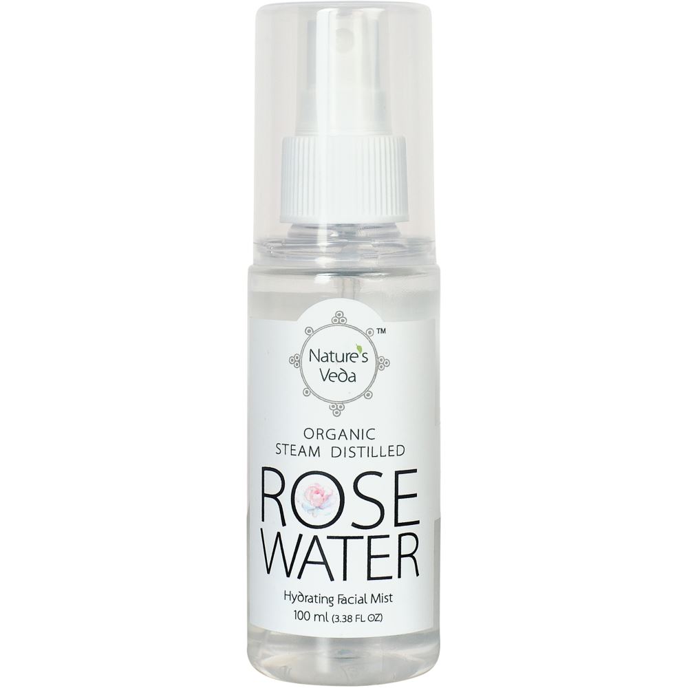 Nature's Veda Rose Water Organic, Steam Distilled (100ml)