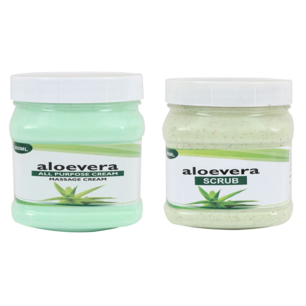 Indirang Aloevera Cream & Aloevera Scrub Combo Pack (1Pack)