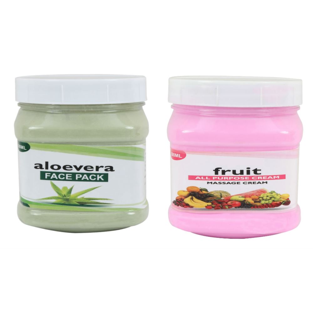 Indirang Aloevera Face Pack & Fruit Cream Combo Pack (1Pack)