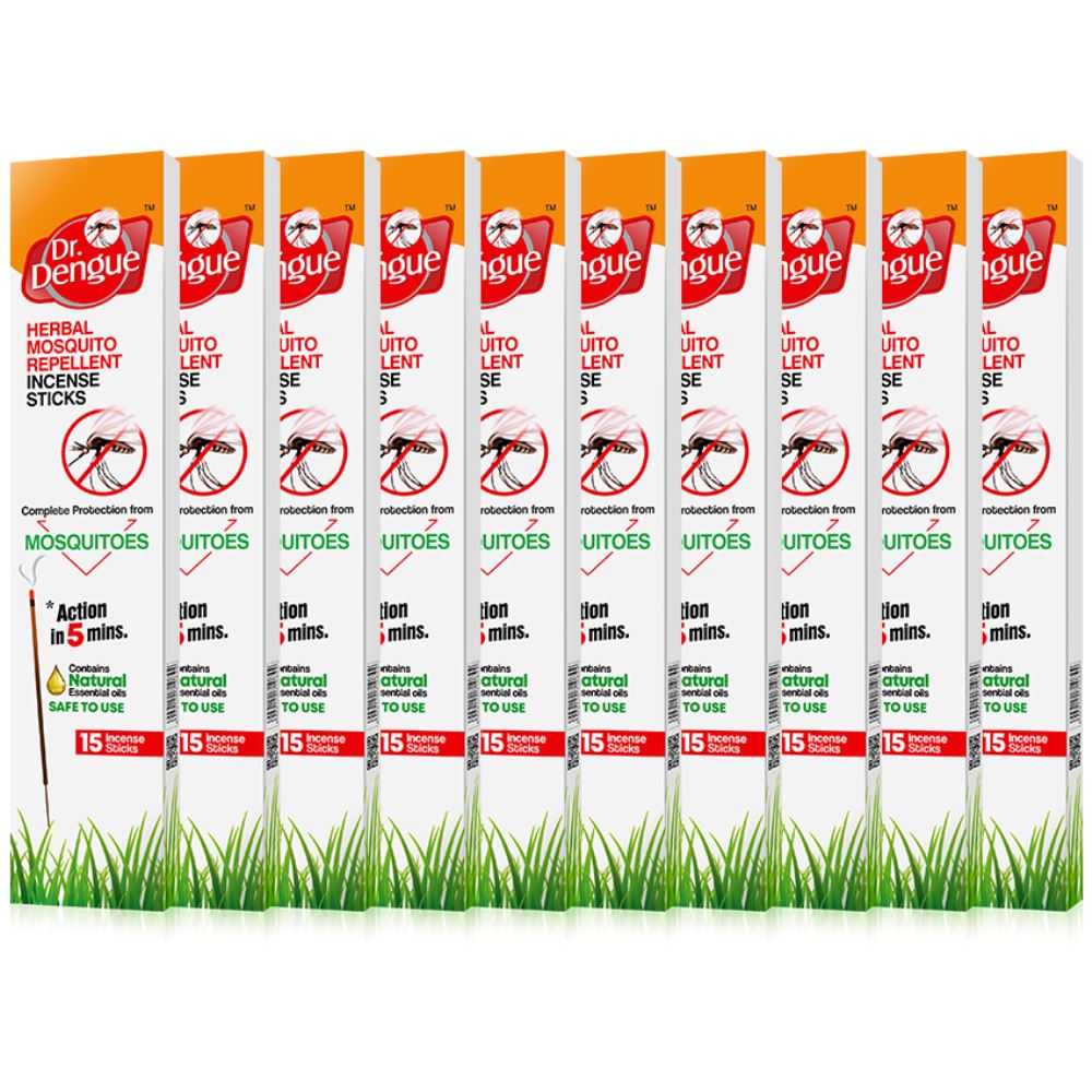 Dr. Dengue Herbal Mosquito Repellent Incense (15Stick, Pack of 10) Dr. Dengue Herbal Mosquito Repellent Incense (15Stick, Pack of 10)