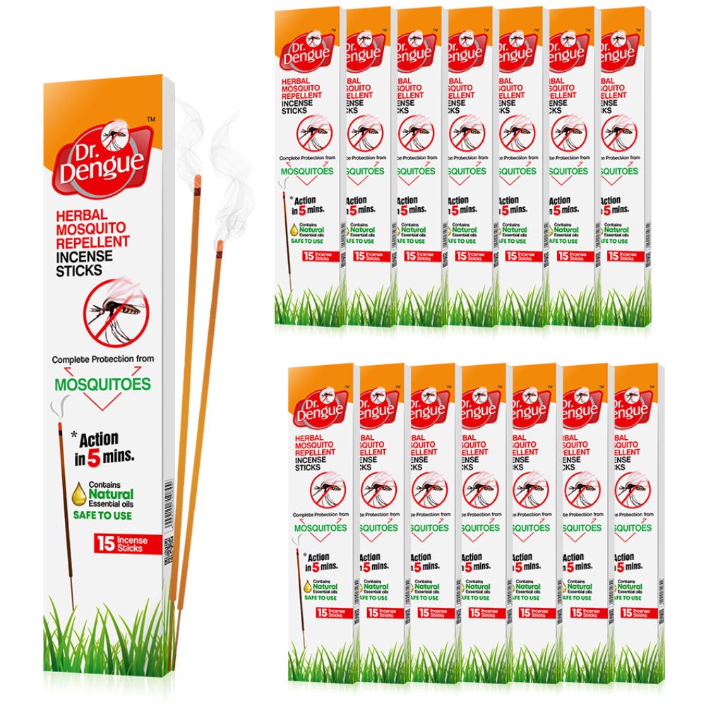 Dr. Dengue Herbal Mosquito Repellent Incense (15Stick, Pack of 15) Dr. Dengue Herbal Mosquito Repellent Incense (15Stick, Pack of 15)