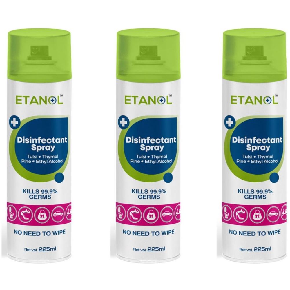 Etanol Disinfectan Spray (225ml, Pack of 3)