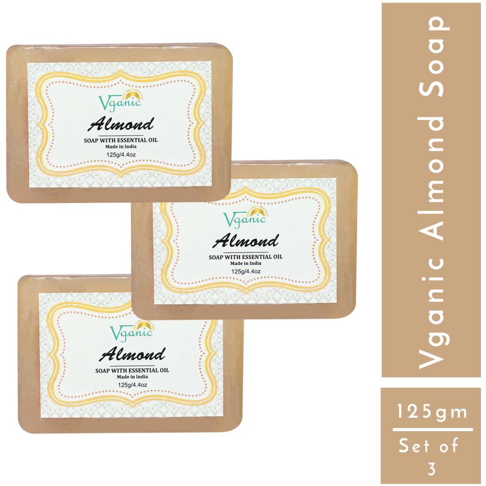 Vganic Almond Soap (125g, Pack of 3) Vganic Almond Soap (125g, Pack of 3)