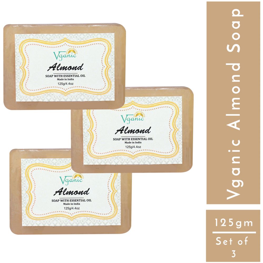 Vganic Almond Soap (125g, Pack of 3)