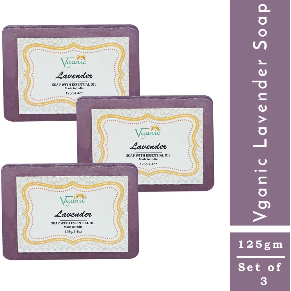 Vganic Lavender Soap (125g, Pack of 3)