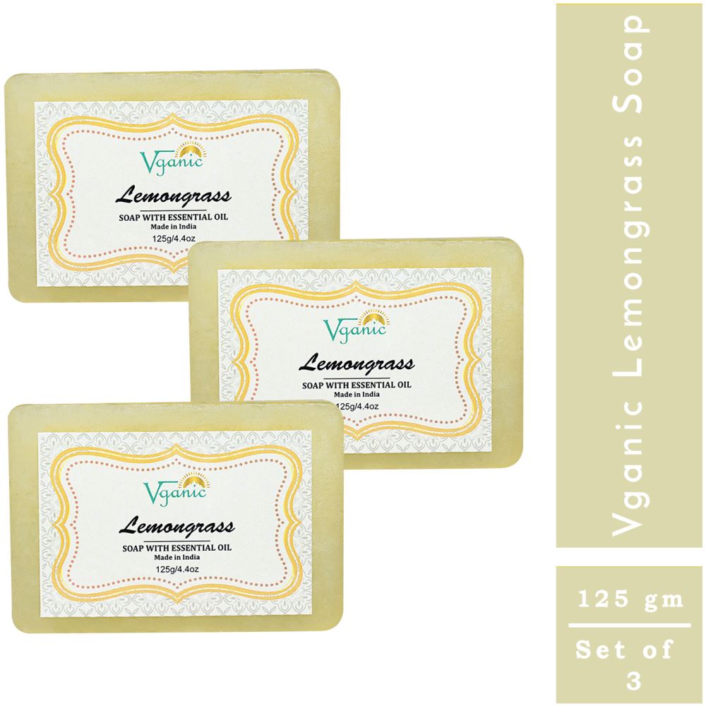 Vganic Lemongrass Soap (125g, Pack of 3)