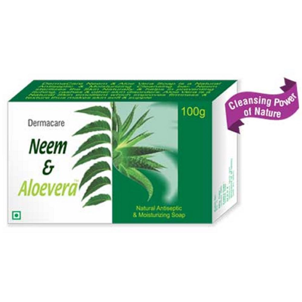 Psychotropics India Dermacare Neem & Aloevera Natural Antiseptic & Moisturizing Soap (100g, Pack of 3)