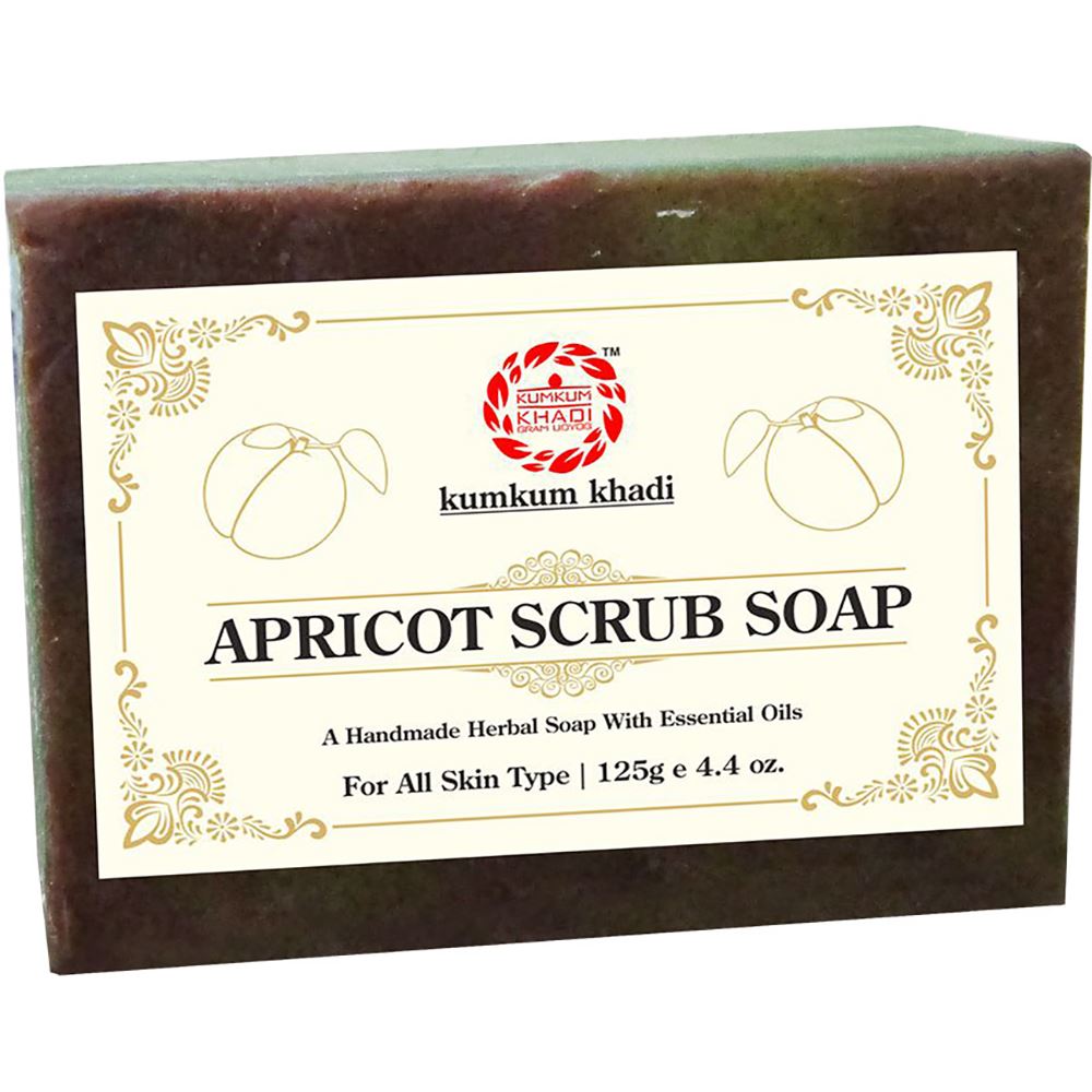 Kumkum Khadi Herbal Apricot Scrub Soap (125g)