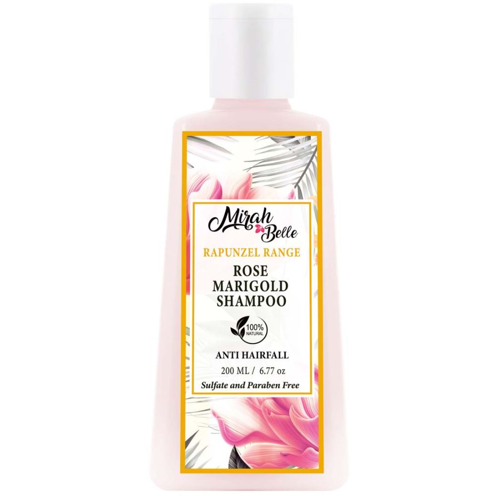 Mirah Belle Organic & Natural Rose Marigold Anti Hair Fall Shampoo Sulfate & Paraben Free (200ml)