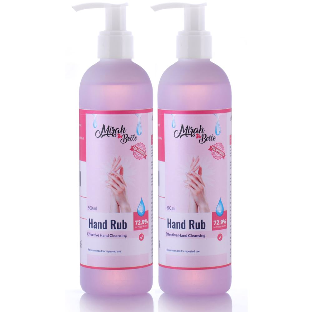 Mirah Belle Hand Cleanser Sanitizer Gel Sulfate And Paraben Free Hand Rub (500ml, Pack of 2)