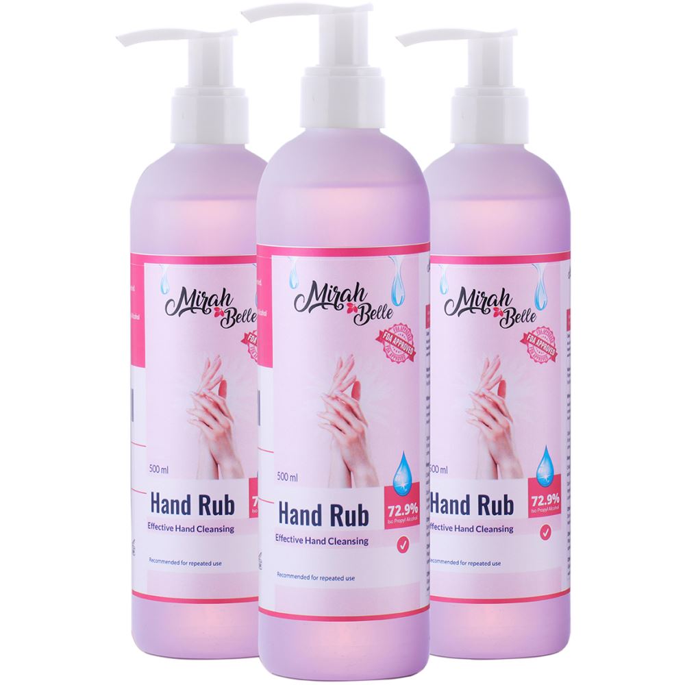 Mirah Belle Hand Cleanser Sanitizer Gel Sulfate And Paraben Free Hand Rub (500ml, Pack of 3)