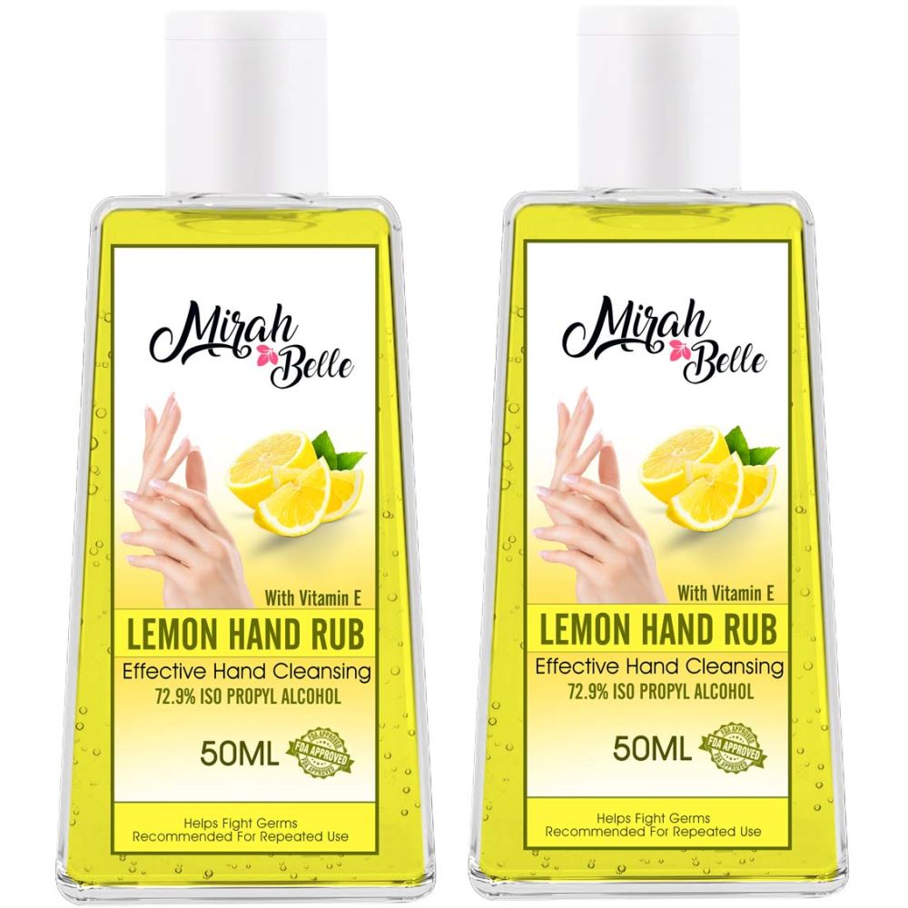 Mirah Belle Lemon Hand Rub Sanitizer (50ml, Pack of 2)