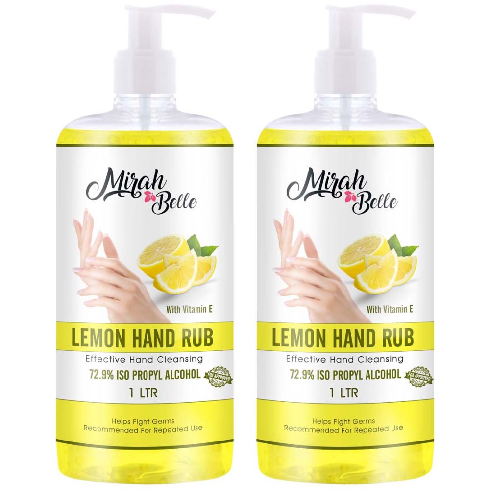 Mirah Belle Lemon Hand Rub Sanitizer (1000ml, Pack of 2)