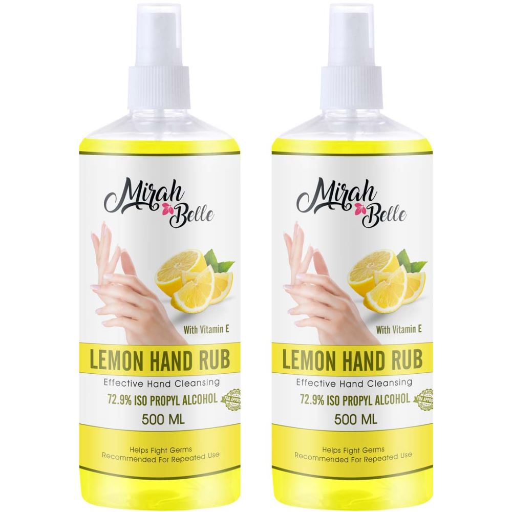 Mirah Belle Lemon Hand Rub Sanitizer Spray (500ml, Pack of 2)