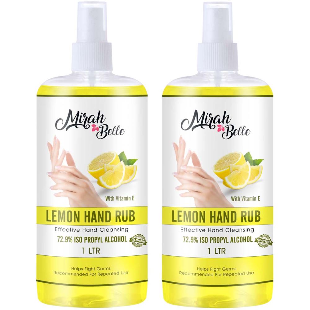 Mirah Belle Lemon Hand Rub Sanitizer Spray (1000ml, Pack of 2)