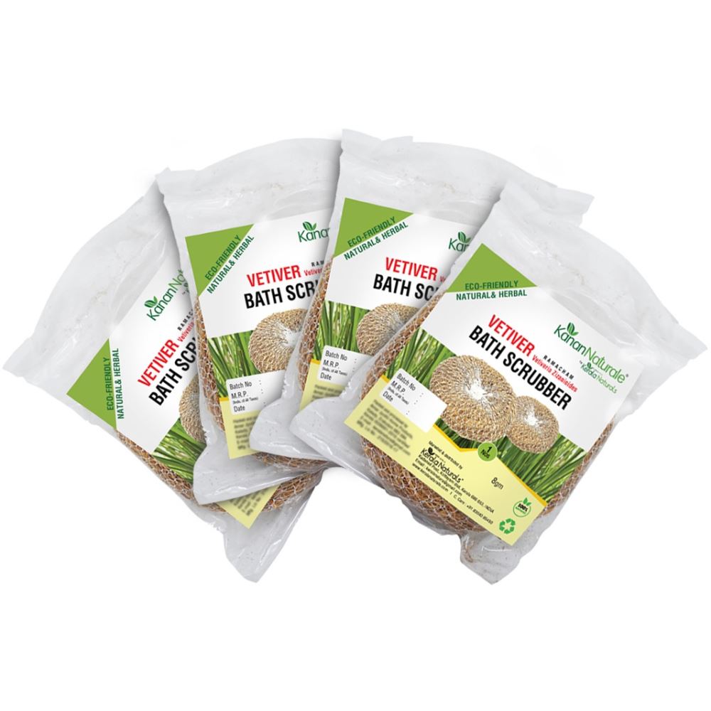 Kerala Naturals Vetiver (Ramacham) Bath Scrubber (12g, Pack of 4) Kerala Naturals Vetiver (Ramacham) Bath Scrubber (12g, Pack of 4)
