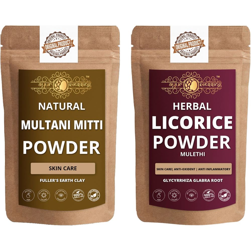 Ayur Blessing Multani Mitti And Licorice Powder Combo Pack (1Pack)