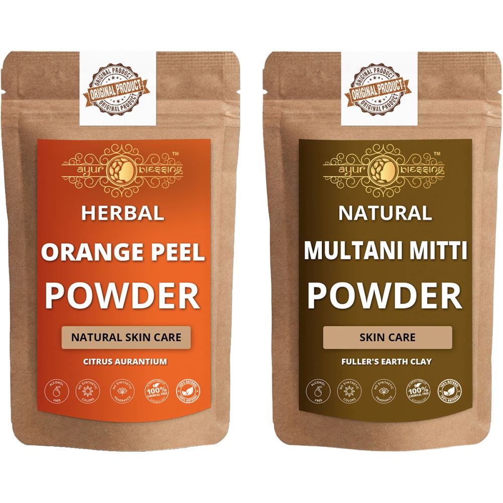 Ayur Blessing Orange Peel And Multani Mitti Powder Combo Pack (1Pack)